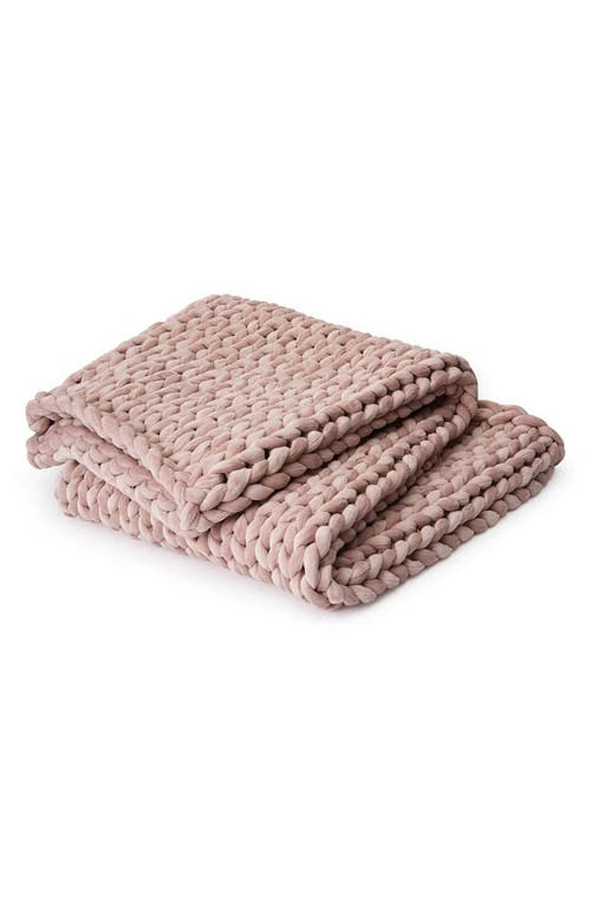 Bearaby Knit Velvet Weighted Blanket in Rose Quartz at Nordstrom