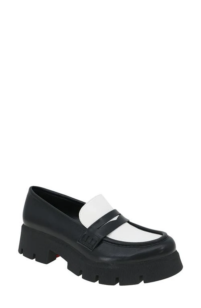 bcbg Rama Platform Penny Loafer Black-Cloud Dancer at Nordstrom,