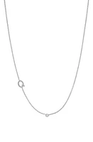 BYCHARI Asymmetric Initial & Diamond Pendant Necklace in 14K Gold-Q at Nordstrom