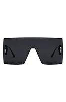 DIOR 30Montaigne M1U 141mm Shield Sunglasses in Shiny Gunmetal /Smoke at Nordstrom