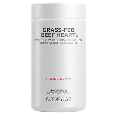 Codeage Grass-Fed Beef Heart, Grass-Finished, Pasture-Raised, Non-Defatted Glandular Supplement, 180 ct in White at Nordstrom