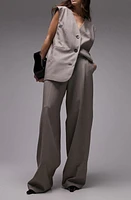 Topshop Tailored Wide Leg Pants Tan at Nordstrom, Us