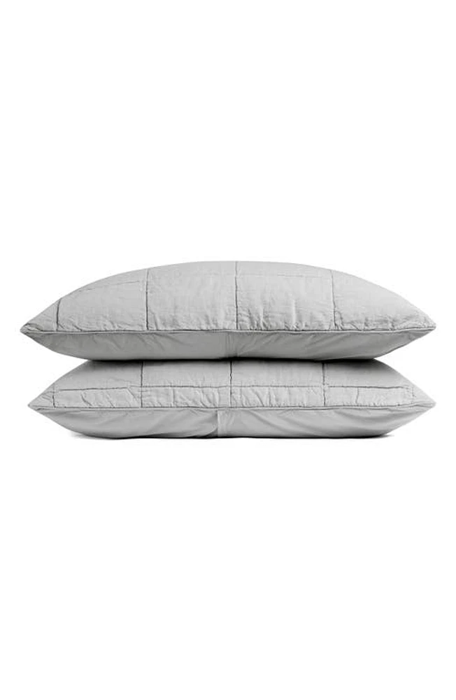 Parachute Linen Box Quilted Sham Set in Fog at Nordstrom