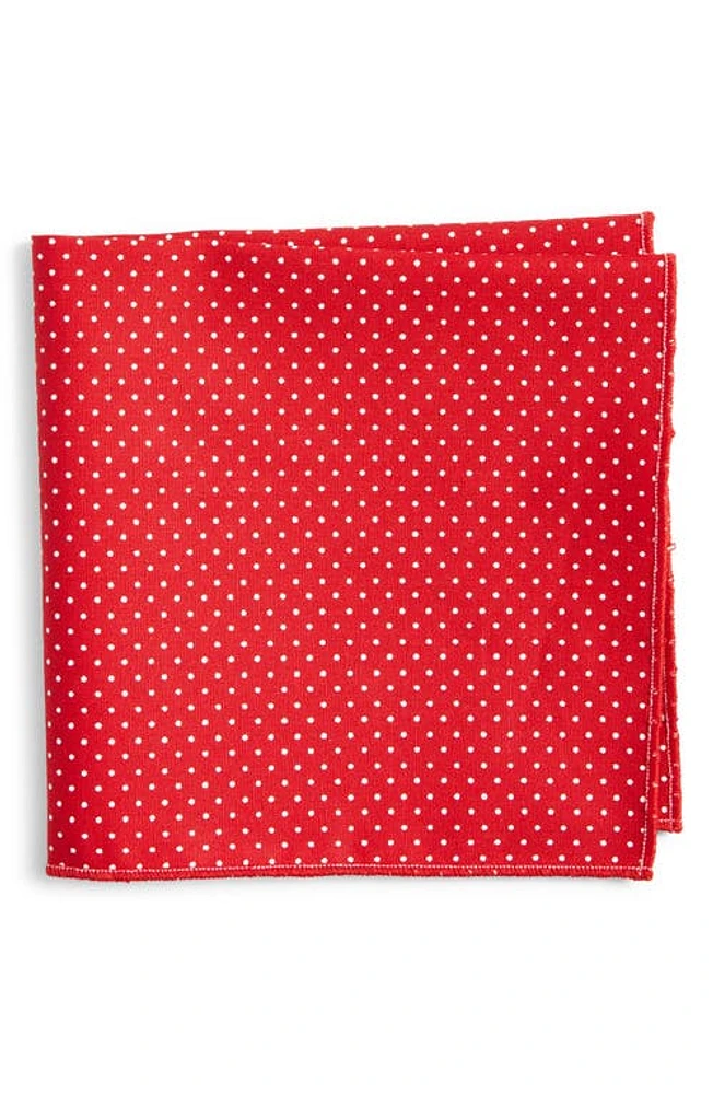 CLIFTON WILSON Dot Cotton Pocket Square in Red at Nordstrom