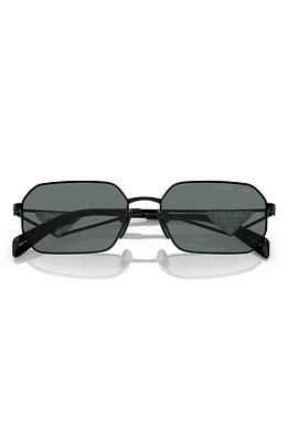 Prada 58mm Polarized Rectangular Sunglasses in Black at Nordstrom