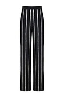 Nocturne Metallic Striped Pants in Black at Nordstrom