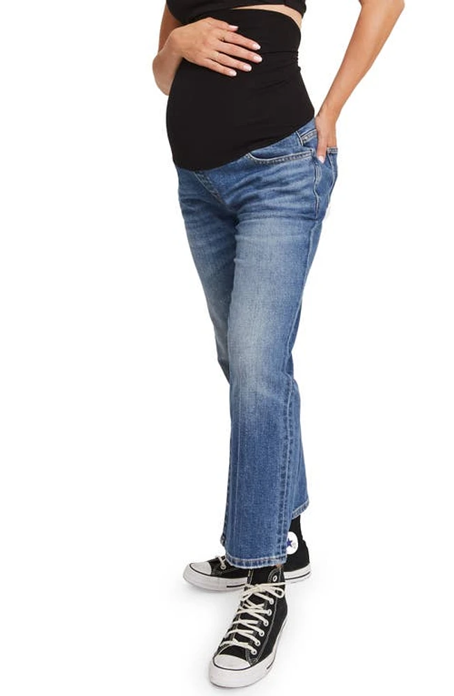 HATCH The Over Bump Straight Maternity Jeans Indigo at Nordstrom,