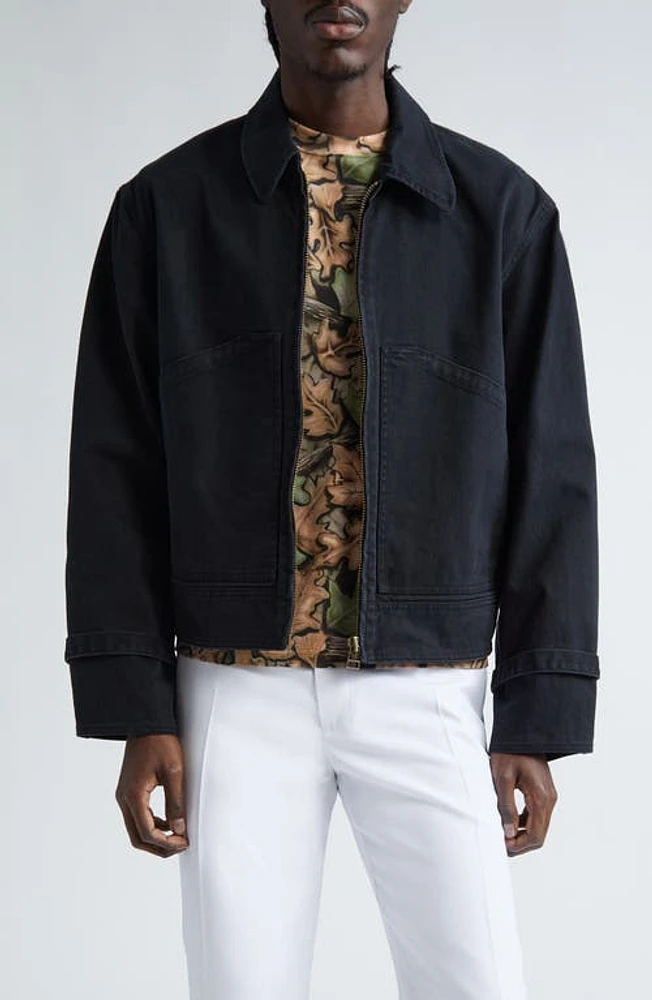 STOCKHOLM SURFBOARD CLUB Cotton Twill Work Jacket Black at Nordstrom,