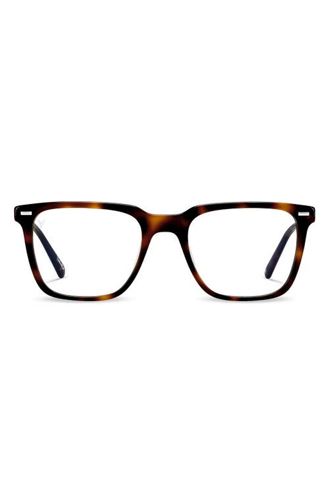 Vincero Cooper 50mm Square Blue Light Blocking Glasses in Rye Tortoise Clear at Nordstrom