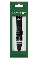 Lacoste Striping Leather Apple Watch Watchband in Black at Nordstrom, Size 42Mm