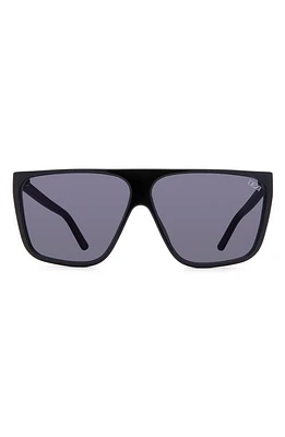 DEZI Type B 63mm Oversize Flat Top Sunglasses in Black/Dark Smoke at Nordstrom