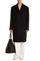 The Row Adron Oversize Wool Blend Coat Black at Nordstrom,