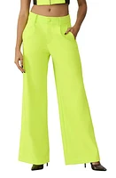 GSTQ Luxe Wide Leg Trousers Acid Lime at Nordstrom,