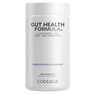 Codeage Gut Health Formula, L Glutamine, Zinc, Mushrooms, Licorice, Probiotics & Prebiotics, 180 ct in White at Nordstrom