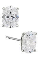 Nadri Modern Luv Large Oval Cubic Zirconia Stud Earrings in Rhodium at Nordstrom