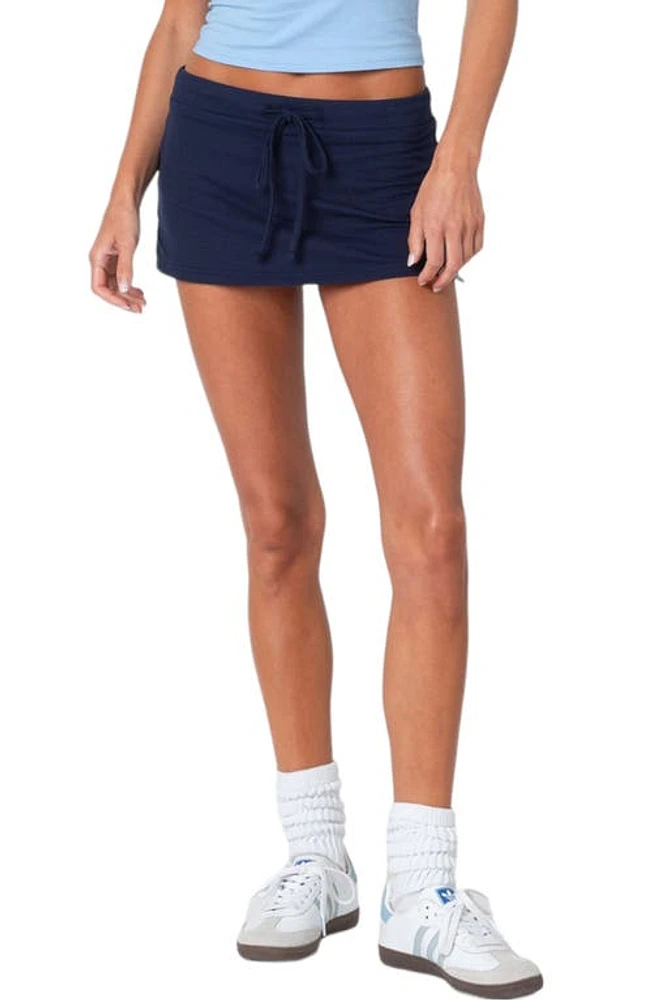 EDIKTED Bayside Drawstring Microskort Navy at Nordstrom,