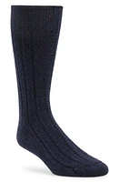 American Trench Ribbed Wool & Silk Blend Boot Socks in Navy at Nordstrom