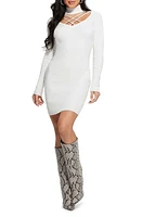 GUESS Dylan Lace-Up Detail Long Sleeve Sweater Dress at Nordstrom,