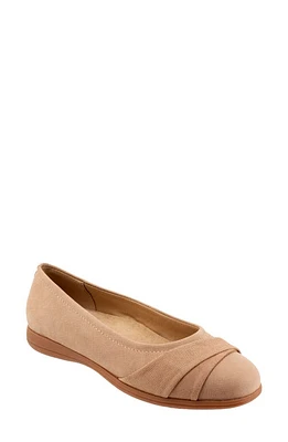 Trotters Danni Leather & Suede Flat Sand Nubuck at Nordstrom,