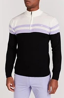 Redvanly Cooper Stripe Quarter Zip Wool Sweater at Nordstrom,