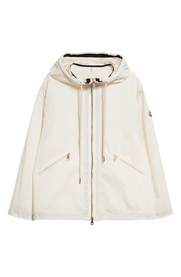 Moncler Cassiopea Hooded Windbreaker Jacket Silk White at Nordstrom,