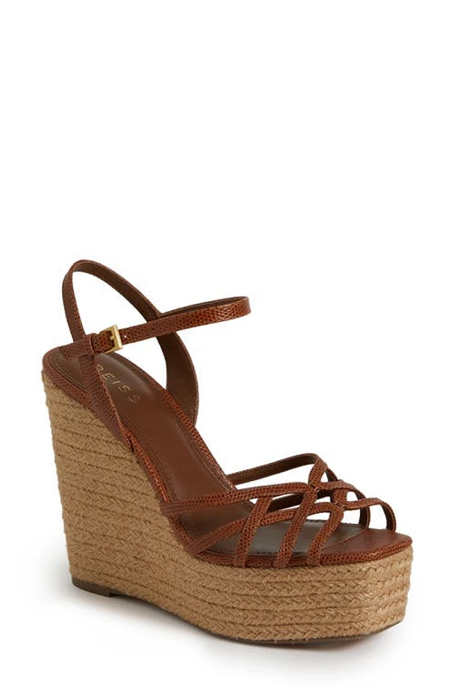 Reiss Elle Espadrille Platform Wedge Sandal Tan at Nordstrom,