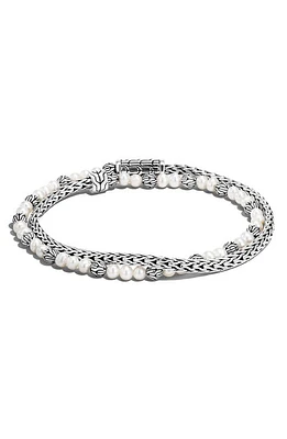 John Hardy Classic Chain Pearl Wrap Bracelet in Silver at Nordstrom