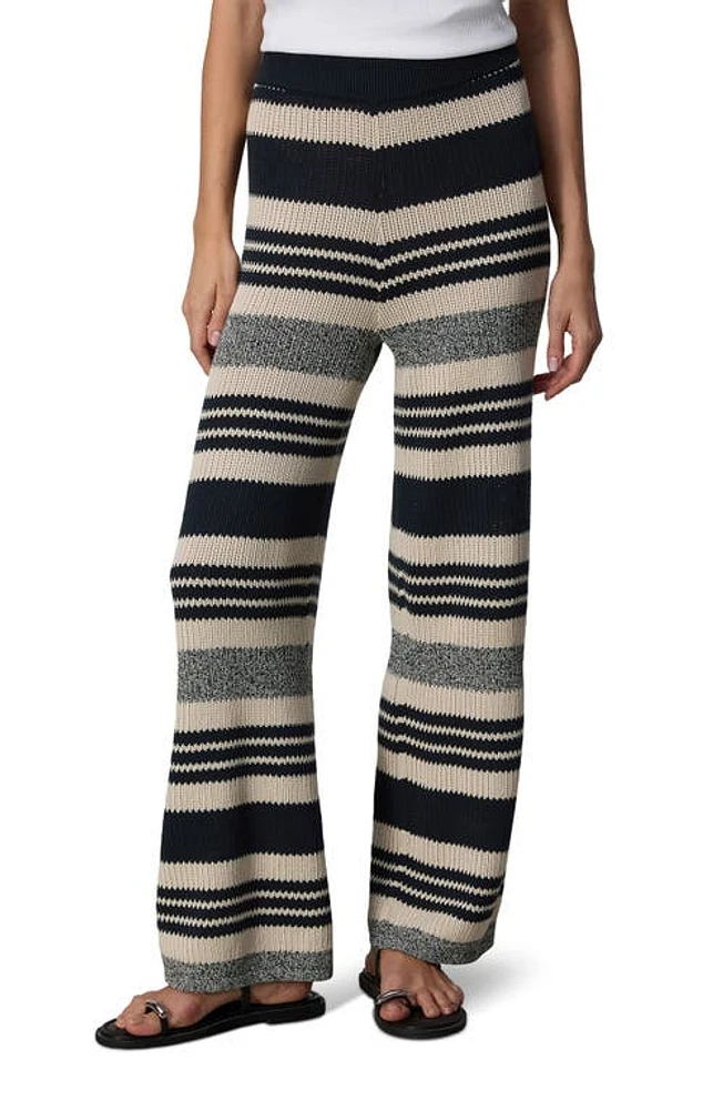 rag & bone Cyrus Stripe Knit Organic Cotton Wide Leg Pants Salute at Nordstrom,