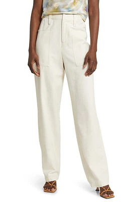 Rails Joss Cotton Blend Straight Leg Pants Ecru at Nordstrom,