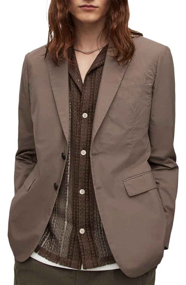 AllSaints Canta Cotton Blazer Earthy Brown at Nordstrom,