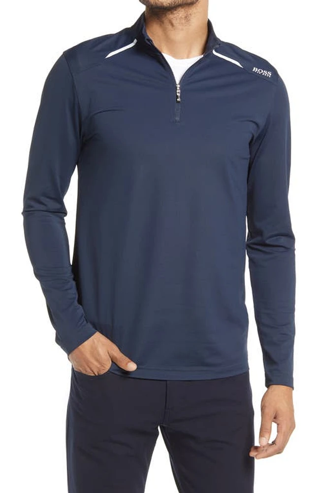 BOSS Half Zip Pullover in Navy at Nordstrom, Size Small