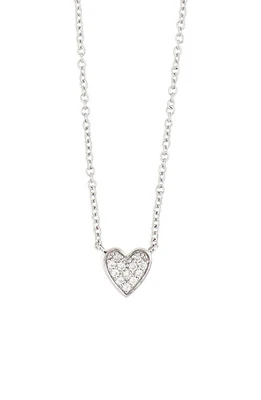 Bony Levy Kids' 18K White Gold & Diamond Heart Pendant Necklace at Nordstrom, Size 15