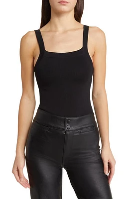 Sophie Rue Square Neck Bodysuit Black at Nordstrom,