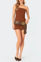 EDIKTED Gemma Strapless Minidress Brown at Nordstrom,