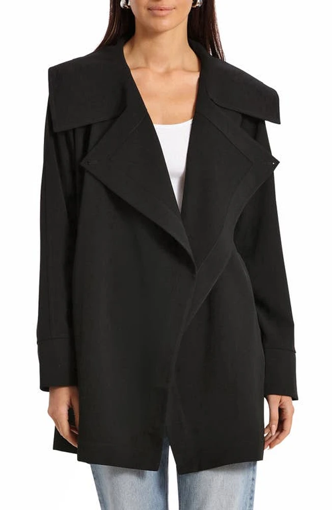 Avec Les Filles Drape Trench Coat Black at Nordstrom,