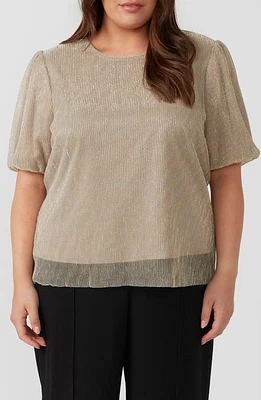 Estelle Maxime Metallic Plissé Layered Top Gold at Nordstrom,