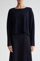 Max Mara Angelo High-Low Virgin Wool Sweater Ultramarine at Nordstrom,