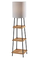 ADESSO LIGHTING Henry Charge Shelf Floor Lamp in Black Finish W/Natural Wood at Nordstrom