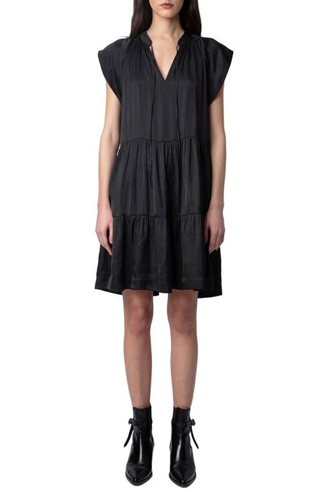 Zadig & Voltaire Rito Satin Shift Dress Noir at Nordstrom,