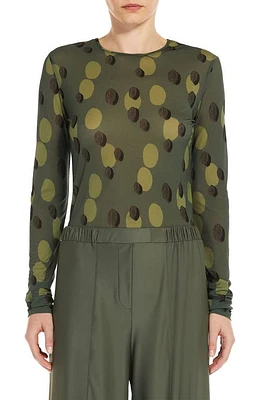 Max Mara Leisure Cappa Long Sleeve Jersey Top Kaki at Nordstrom,