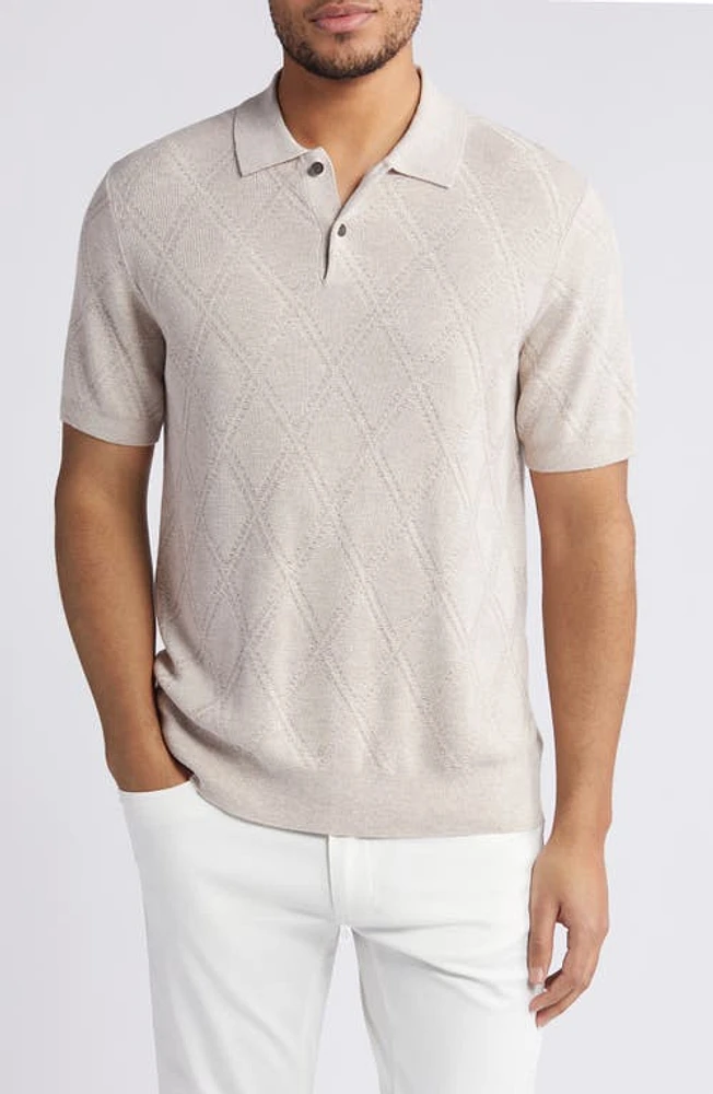 Ted Baker London Ventar Diagonal Diamond Polo Sweater at Nordstrom,