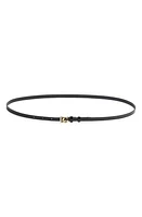 Dolce & Gabbana DG Logo Skinny Leather Belt in Black/L Go at Nordstrom, Size 85