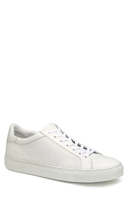 Johnston & Murphy COLLECTION Jake Perforated Sneaker White Italian Calfskin at Nordstrom,