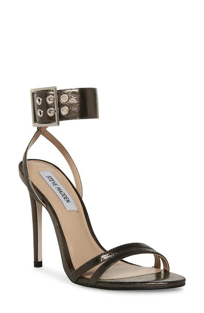 Steve Madden Desired Ankle Strap Sandal in Gunmetal at Nordstrom, Size 9.5