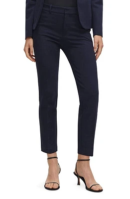 MANGO Rome Knit Straight Leg Pants Dark Navy at Nordstrom,