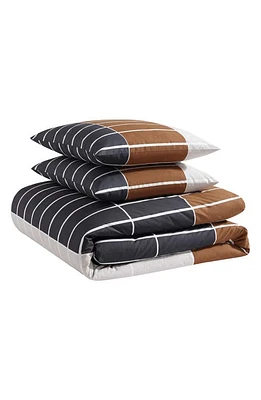 Marimekko Tiiliskivi Raita Duvet Cover & Shams Set in Charcoal Grey at Nordstrom