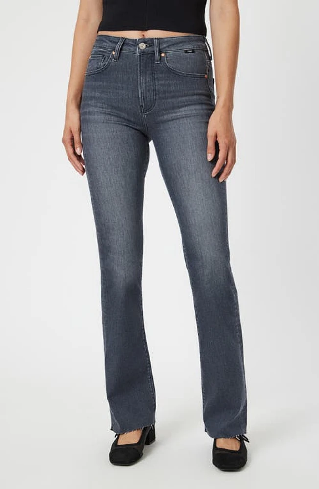 Mavi Jeans Maria High Waist Flare Mid Smoke Brushed Flex Blue at Nordstrom,