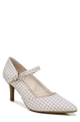 LifeStride Sandrine Mary Jane Pump Natural Gingham Fabric at Nordstrom,