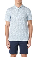 Bugatchi Victor OoohCotton Geo Print Polo Aqua at Nordstrom,