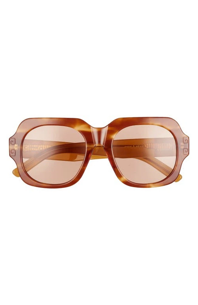 Pared 51.5mm Square Sunglasses in Havana Solid Amber Lenses at Nordstrom